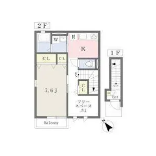 クレール ユニヴェール【2階】の間取り