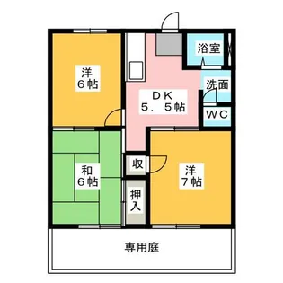 ハイツウサミA棟【1階】の間取り