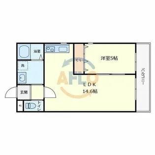 ミワパラディ新今里【1階】の間取り