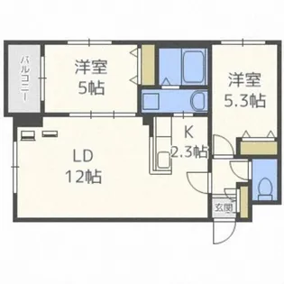 テラスココロ【203号室】の間取り