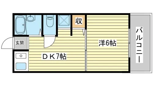 インタービレッジ三条【6階】の間取り