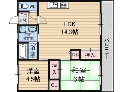 ハイツ香花園【2階】の間取り