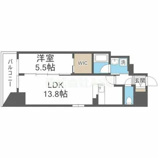 レジュールアッシュ谷町四丁目グランクラス【202号室】の間取り