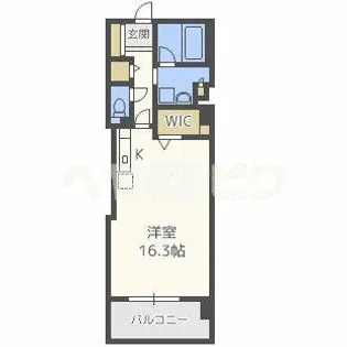 ロイヤルパークス桃坂【1303号室】の間取り