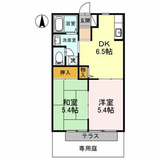 ハイツ・花のこみち B棟【B103号室】の間取り