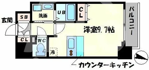 メインステージ京町堀【3階】の間取り