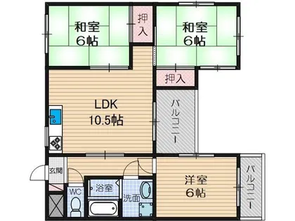 カーサフローラ玉木【2階】の間取り