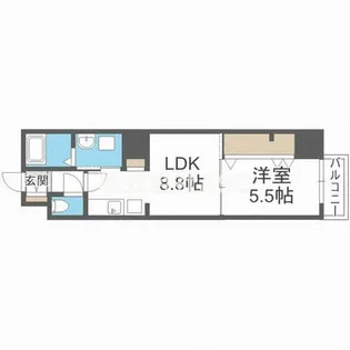 CIFI大阪天満【802号室】の間取り