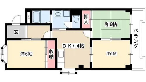 ベルシェ幸【305号室】の間取り