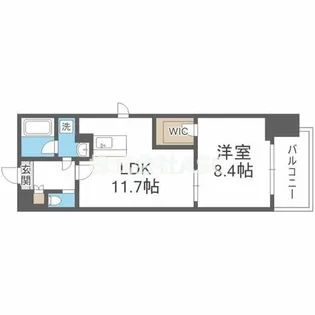 ラクラス長堀橋【9階】の間取り