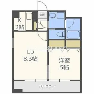 ドゥーエ谷町【404号室】の間取り