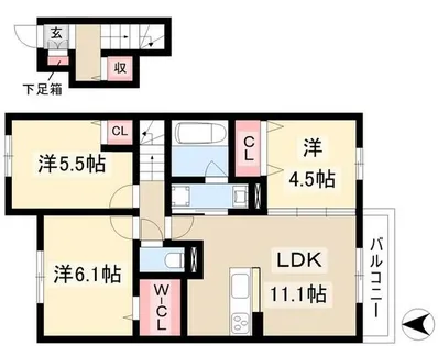 サンハイム八社【2階】の間取り
