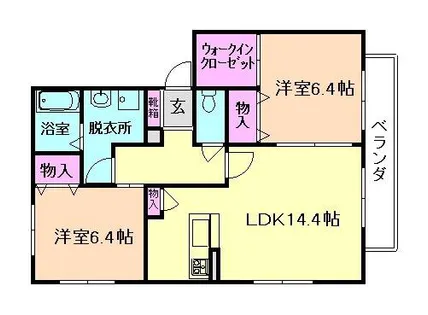 カーサ・西泉丘B棟【2階】の間取り