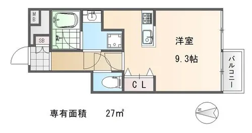 EXCEED北白川【2階】の間取り