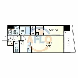 セレニテ難波グランデノール【2階】の間取り