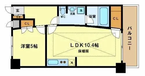 URBAN FLATS中之島【6階】の間取り