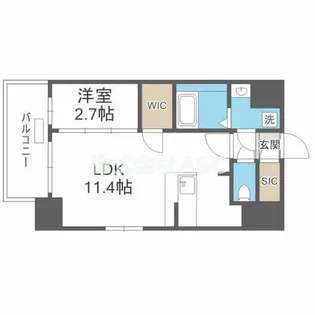 アプリーレ中之島【307号室】の間取り