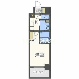 ミュプレ北浜【202号室】の間取り