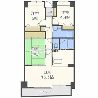 パークヒルズゼンボー大手前【1002号室】の間取り