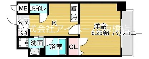 ジュネス関目高殿【9階】の間取り