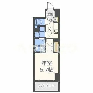 セレニテ心斎橋グランデ【6階】の間取り