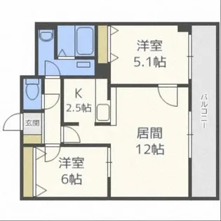 ライフブロード平岸【5階】の間取り