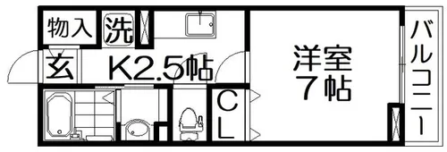グランソレイユ楠葉II【2階】の間取り