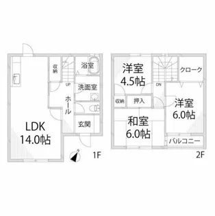 兵庫県姫路市御立東4丁目【テラスハウス】の間取り