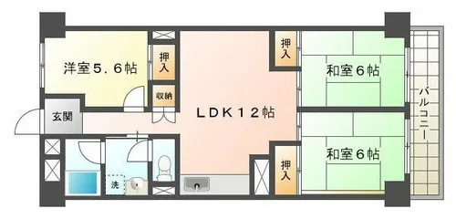 ルモン舞子【6階】の間取り