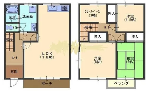 兵庫県姫路市飾磨区今在家【一戸建】の間取り