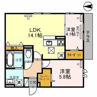 エスポワール加美正覚寺【2階】の間取り