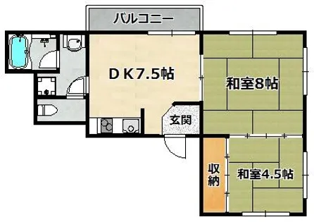 ハイツ瓦屋【302号室】の間取り