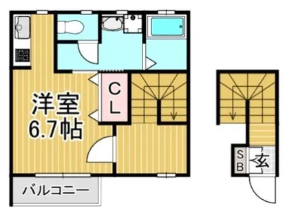福岡県大野城市南ケ丘2丁目【アパート】の間取り