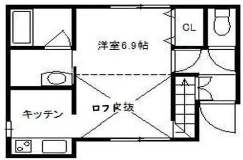 iハイツ五軒邸【A105号室】の間取り