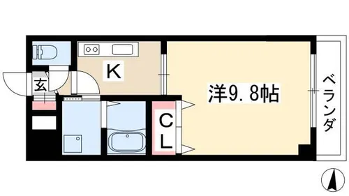 グリーン春里【106号室】の間取り