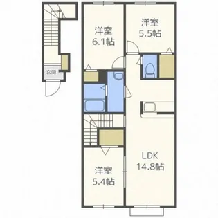 シャーメゾンリバーストン【205号室】の間取り
