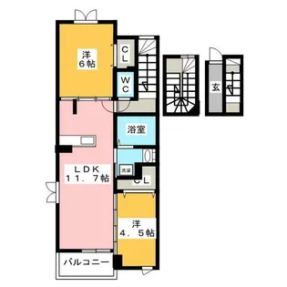 クレール石田【3階】の間取り