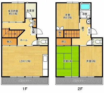 花山東団地【19-104号室】の間取り