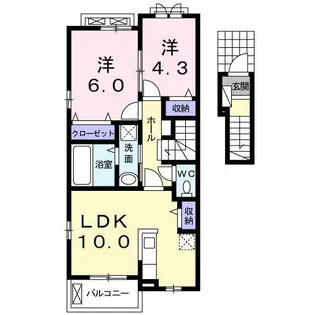 レジデンス北岩田【2階】の間取り