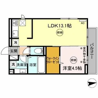 Quattro Soldi 花畑【101号室】の間取り