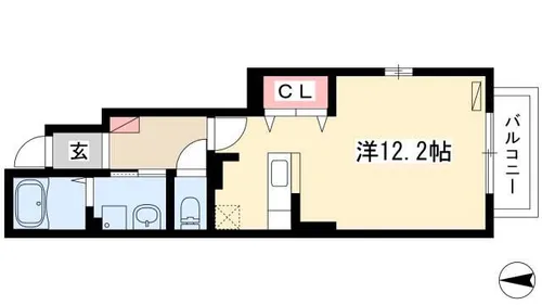 ペルペチュエルM【101号室】の間取り