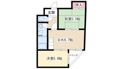 アベニュー中村【4階】の間取り