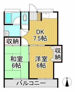 コスモスハイツ【202号室】の間取り