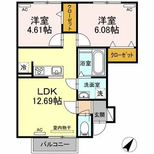ブランビエン【1階】の間取り