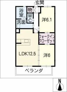 ボヌール【202号室】の間取り