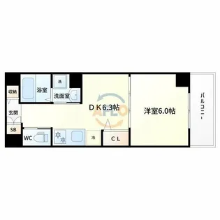 Mv.imp大阪塚本【4階】の間取り