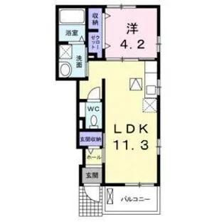 セカンド・ベル【1階】の間取り