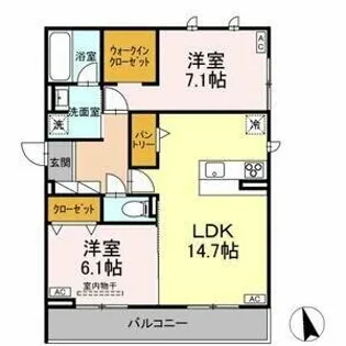 セレスティア長良 ウエスト【3階】の間取り