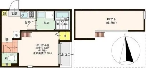 グラヴィオラ桃谷【1階】の間取り