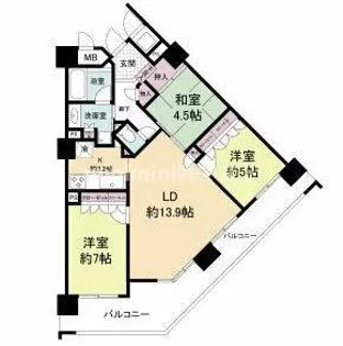 エルセレーノ上本町レジデンス【4階】の間取り